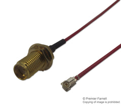 MULTICOMP MC000809 RF / Coaxial Cable Assembly, SMA Bulkhead Jack, U.FL Plug, 90°, 1.37mm, 50 ohm, 3.937 ", 100 mm