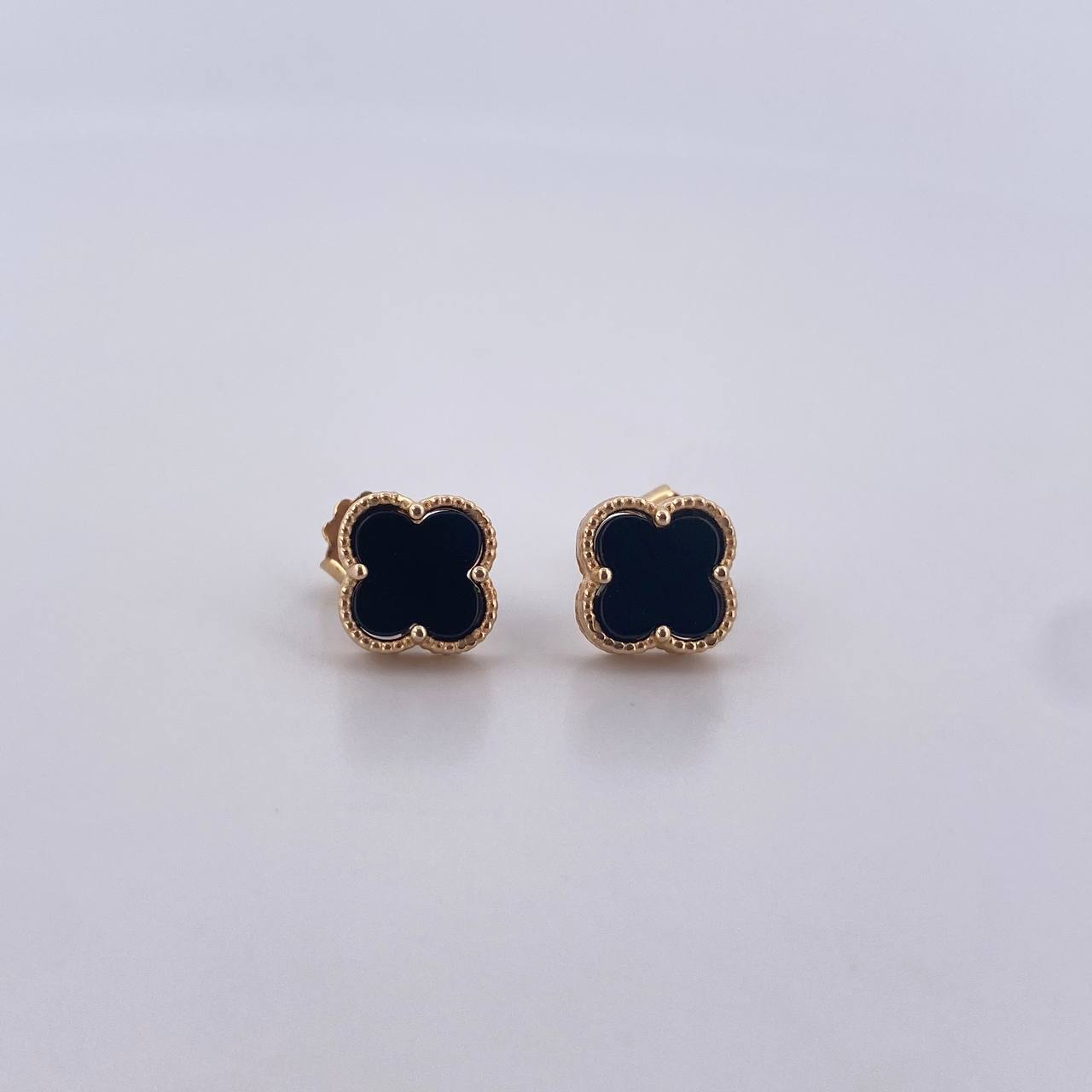 Topos Trebol 2.5gr / Onix Negro Oro Amarillo Nac.Esp. 18K $