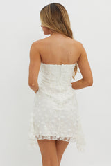 Lacynda Strapless Embellished Mini Dress White