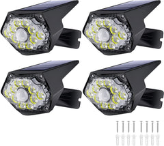4 pack Solar Lights Outdoor, Solar Motion Sensor Outdoor Light, Solar Security Spot Lights, Solar Powered Wall Lights, Ip67 Waterproof, Solar Flood Lights Outdoor for Garden, Patio, Garage