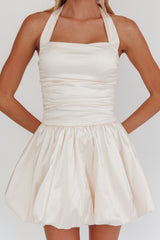 Angelico Halterneck Balloon Mini Dress Cream