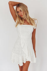 Verona Off-Shoulder Ruffle Mini Dress White