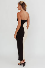 Regent Strapless Maxi Dress Black/Beige