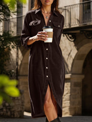 lazy corduroy shirt dress