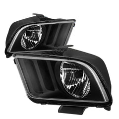 Ford Mustang 2005-2009 Black Housing Euro Crystal Clear Headlights Lamp DNA MOTORING