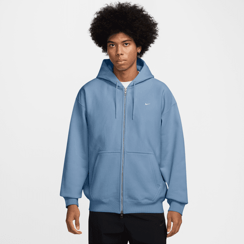 Nike Solo Swoosh Fleece Full Zip Hoodie - Light Blue