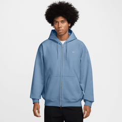Nike Solo Swoosh Fleece Full Zip Hoodie - Light Blue