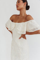 Beauty Within On-Off-Shoulder Maxi Dress Cream