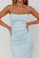 Kellan Lace Trim Maxi Dress Blue