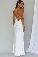 Palma Low Back Strappy Maxi Dress White