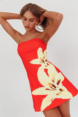 Heart To Heart Strapless Mini Dress Lily Red