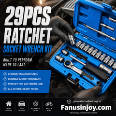 📢📢50% RABATT !!⏰29-teiliges Ratschen-Steckschlüssel-Set – Chrom-Vanadium-Stahl, 11 Stecknüsse & 10 Bits. Perfekt für Autoreparaturen & DIY 🛠️✨