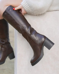 Maud PU High Boots in brown - photo 1