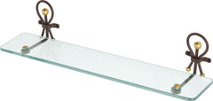 Mensola in Vetro con Supporto in Ferro Battuto Linea Golden Rust-1