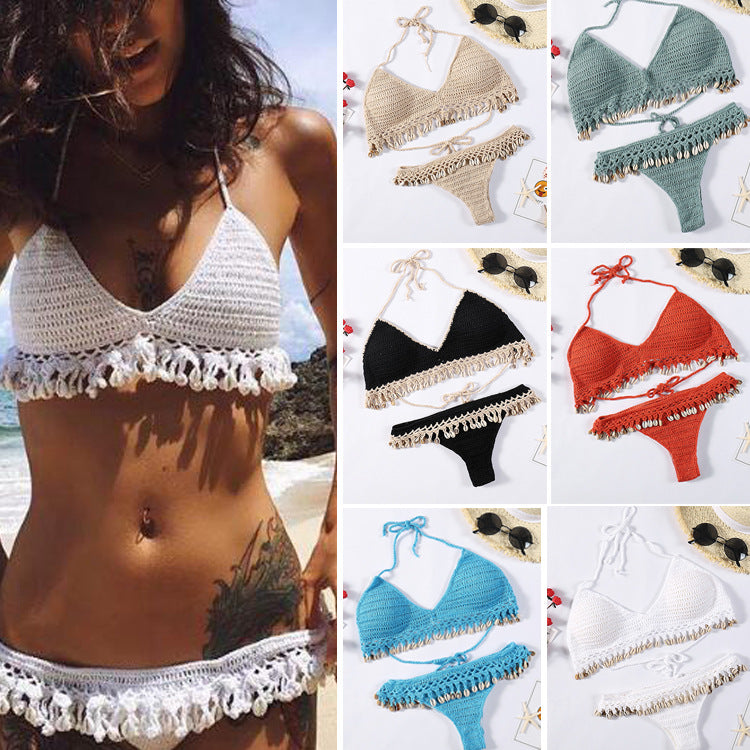 Damen Häkel-Bikini-Set mit Muscheldetails – Maréssa