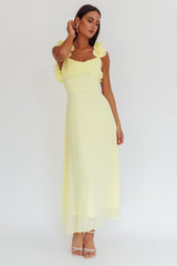 Eloquent Lace-Up Back Maxi Dress Yellow