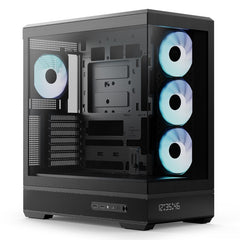 Aerocool P500B Digi v1 ATX Mid Tower Gaming Case with Dot-Pixel LED Screen - Black (4 FANS Included)