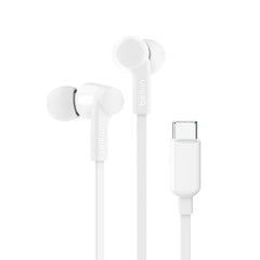 Belkin Soundform Headphones - Wired In-Ear Earphones With Microphone - Wired Earbuds For Ipad Mini, Galaxy & More With Usb-C Connector (Usb-C Headphones) (White)
