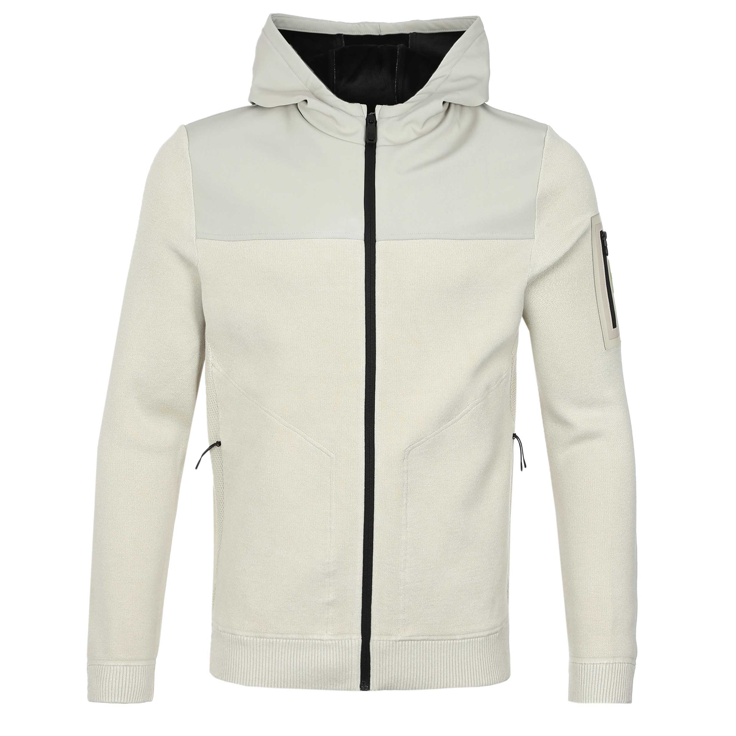 BOSS KN Travel HY Hoodie Knitwear in Light Beige
