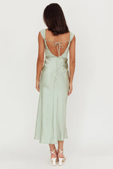 Lucinda Off-Shoulder V-Back Dress Sage
