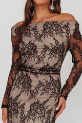 Loveland Off-Shoulder Lace Maxi Dress Black