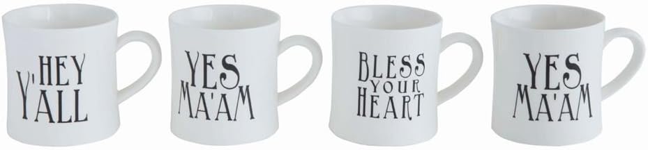 Southern Sayings 10-oz. Stoneware Coffee Mugs, Set of 4