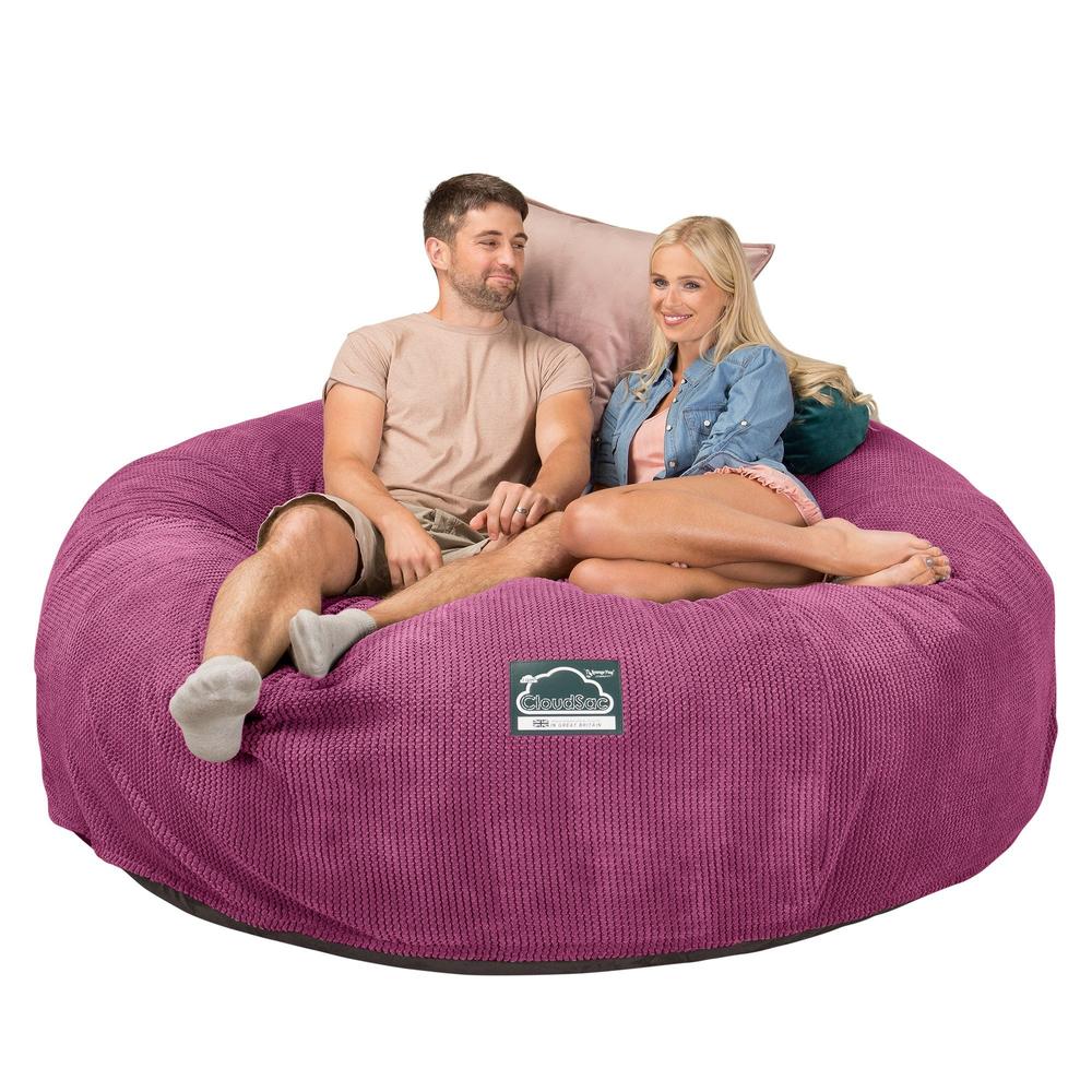 Lounge Pug, CloudSac 3000 XXL, Kingsize Memory, Schaum Sitzsacksofa, Schlafsofa, Pom-Pom Pink