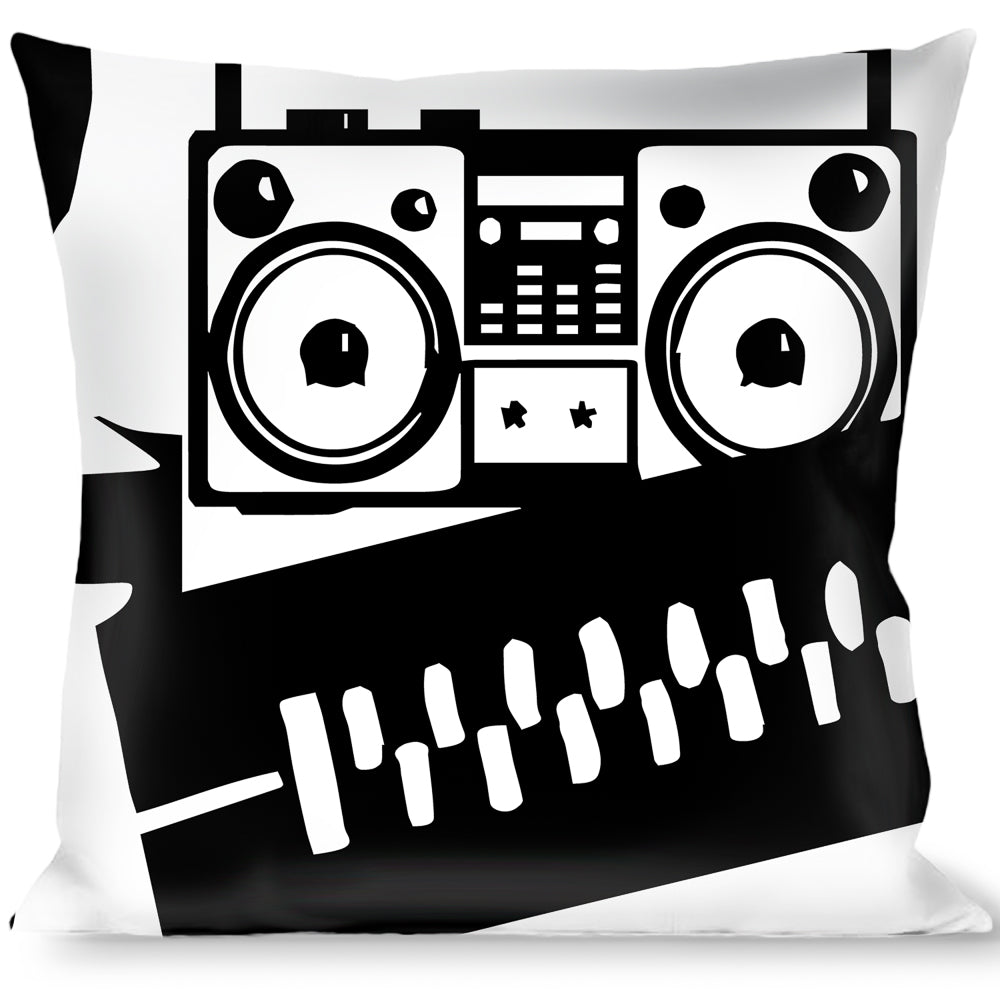 Buckle-Down Throw Pillow - Madness White/Black Throw Pillows Buckle-Down