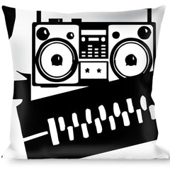 Buckle-Down Throw Pillow - Madness White/Black Throw Pillows Buckle-Down
