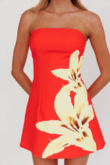 Heart To Heart Strapless Mini Dress Lily Red