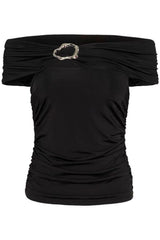 Gestuz - Gzlaily Off Shoulder Top 10911093 - 100017 - Black Bluser 