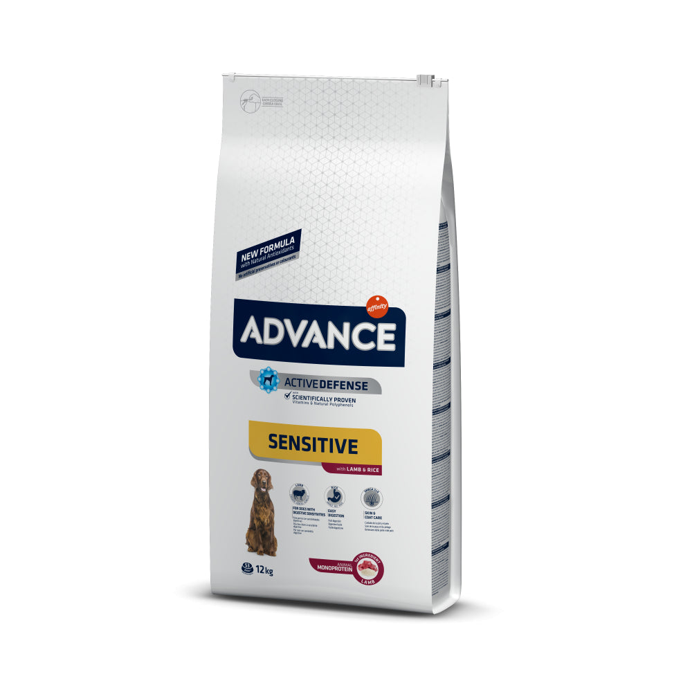 Advance Sensitive Lamb & Rice Sucha Karma Z Jagnięciną Dla Dorosłych Psów Z Nadwrażliwością Pokarmową 12 kg
