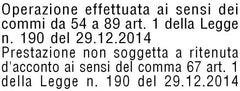 Timbro per prestazione non soggetta a ritenuta d'acconto