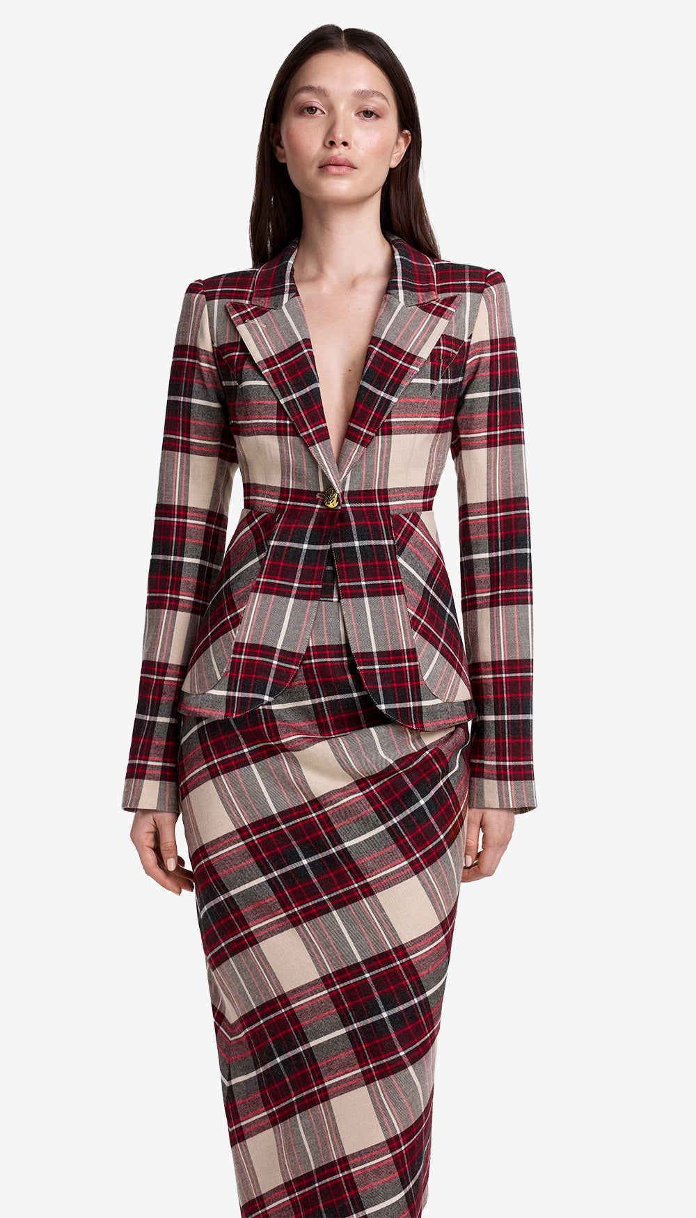 Veston Patch pocket duchess - Garnet plaid